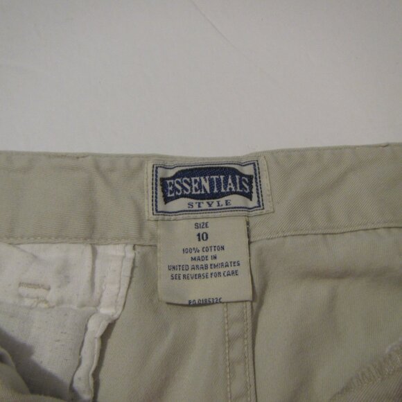 Essentials Size 10 Khaki Tan 100% Cotton Shorts - Picture 6 of 7